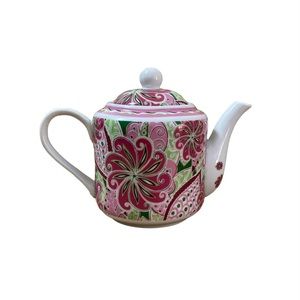 Vera Bradley Pinwheel Pink, Green 32oz Teapot Andrea by Sadek